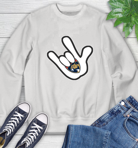 Florida Panthers NHL Hockey Mickey Rock Hand Disney Sweatshirt