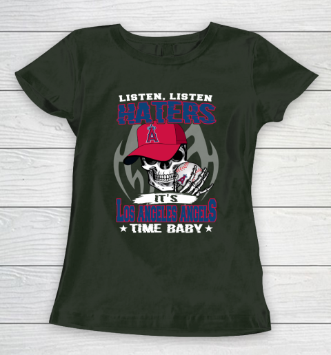 Listen Haters It is ANGELS Time Baby MLB Women's T-Shirt 4