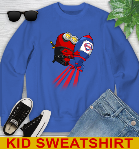 MLB Baseball Philadelphia Phillies Deadpool Minion Marvel Shirt Youth Sweatshirt 6