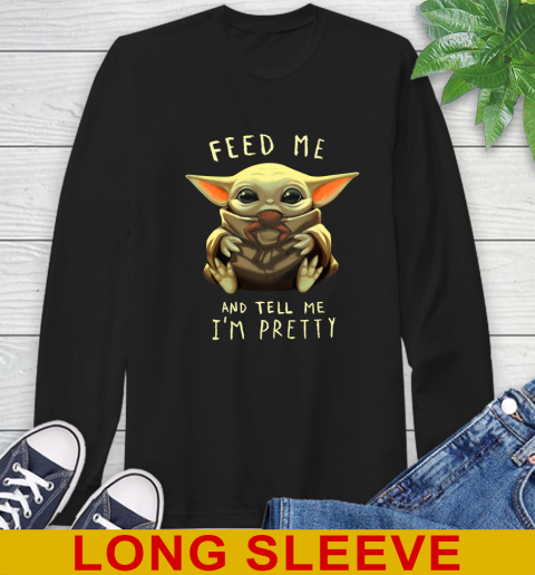 Feed Me And Tell Me I'm Pretty Baby Yoda Star Wars Shirts Long Sleeve T-Shirt