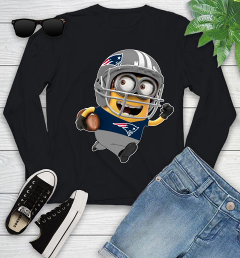 NFL New England Patriots Minions Disney Football Sports Youth Long Sleeve 2