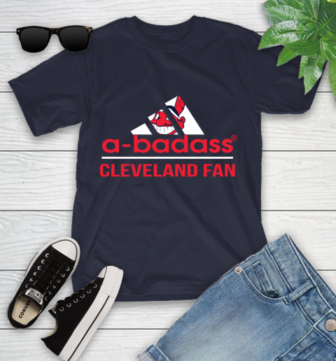 MLB A Badass Cleveland Indians Fan Adidas Baseball Sports Youth T-Shirt 2
