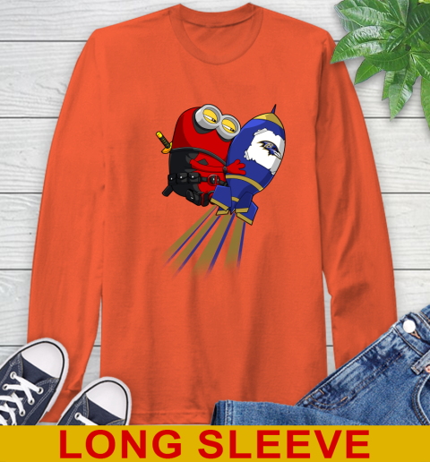 NFL Football Baltimore Ravens Deadpool Minion Marvel Shirt Long Sleeve T-Shirt 4