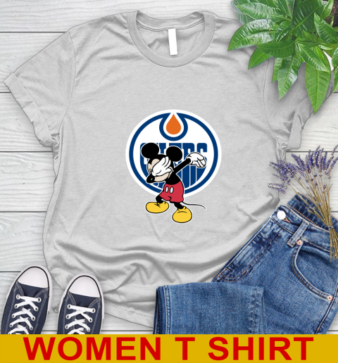 Edmonton Oilers NHL Hockey Dabbing Mickey Disney Sports Women's T-Shirt