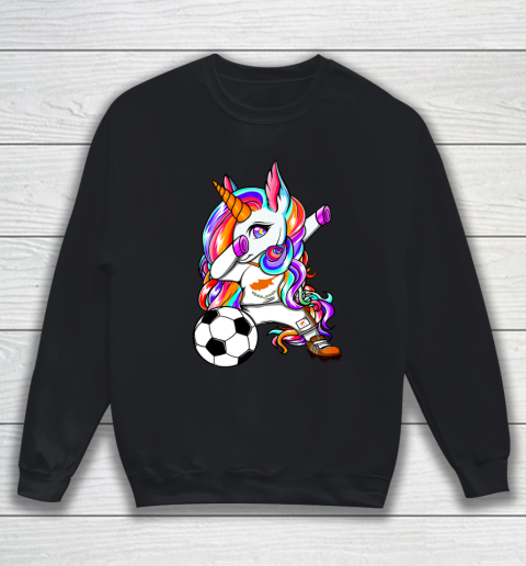 Dabbing Unicorn Cyprus Soccer Fans Jersey Cypriot Football Sweatshirt