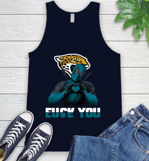 NHL Jacksonville Jaguars Deadpool Love You Fuck You Football Sports Tank Top 2