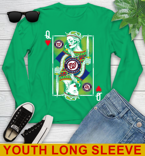 MLB Baseball Washington Nationals The Queen Of Hearts Card Shirt Youth Long Sleeve 7