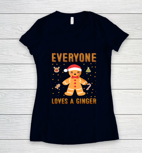 Everyone Loves A Ginger Funny Christmas Women's V-Neck T-Shirt 2