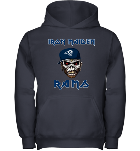 NFL Los Angeles Rams Iron Maiden Rock Band Music Football Sports Qmsl01RT1P0 youth hoodie 43 95 151514 front navy