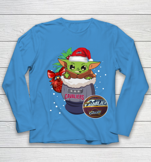 Cleveland Cavaliers Christmas Baby Yoda Star Wars Funny Happy NBA Youth Long Sleeve 7
