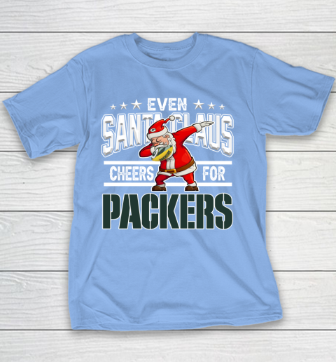 Green Bay Packers Even Santa Claus Cheers For Christmas NFL Youth T-Shirt 8