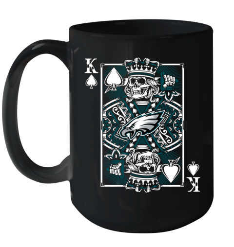 Philadelphia Eagles NFL Football The King Of Spades Death Cards Shirt Ceramic Mug 15oz