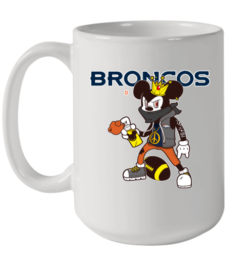 Denver Broncos NFL Football Mickey Peace Sign Sports Ceramic Mug 15oz