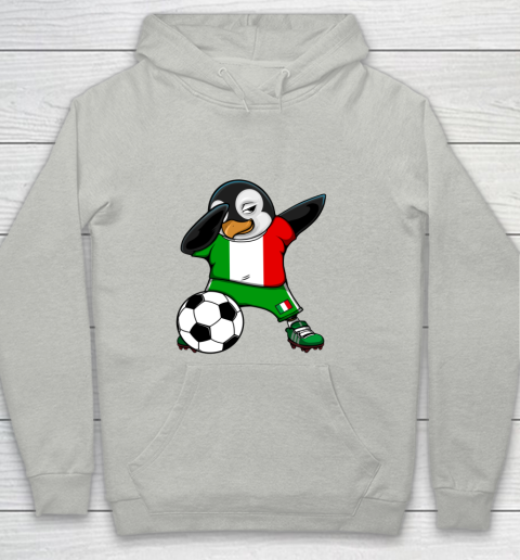 Dabbing Penguin Italy Soccer Fans Jersey Flag Football Lover Youth Hoodie