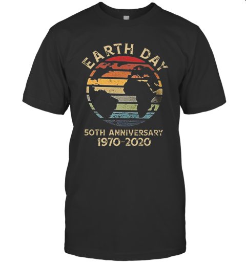 Retro Earth Day 50Th Anniversary 1970 Retro Sunset T-Shirt