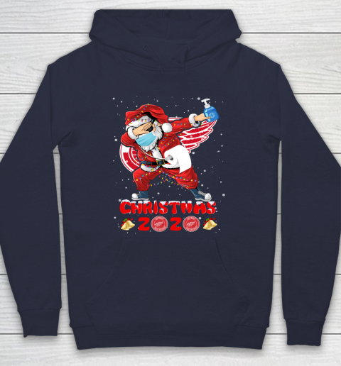 Detroit Red Wings Funny Santa Claus Dabbing Christmas 2020 NHL Hoodie 2