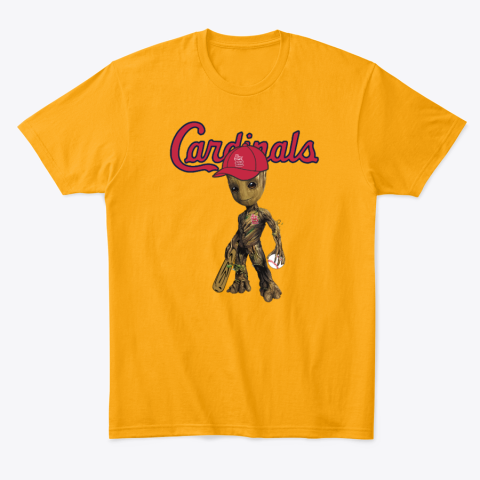 bjr5 stlouis cardinals groot guardians of the galaxy classic t shirt 2 front gold