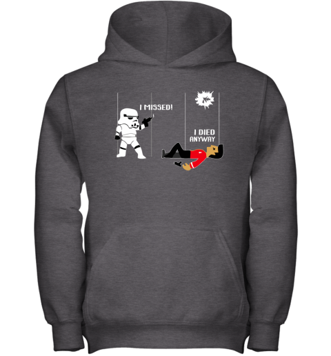s83w star wars star trek a stormtrooper and a redshirt in a fight shirts youth hoodie 43 front dark heather