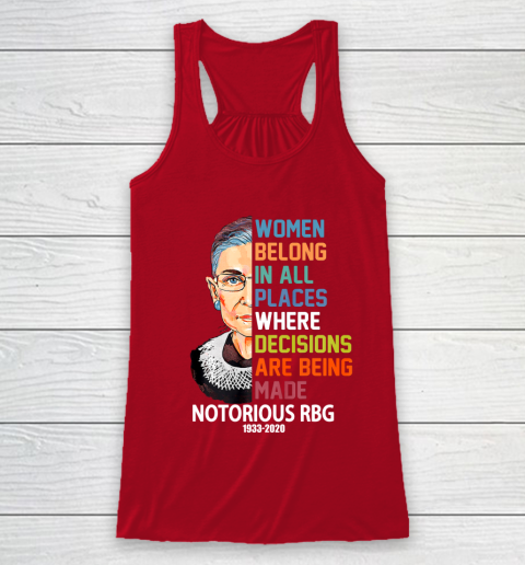 Notorious RBG 1933  2020 Women Belong In All Places Ruth Bader Ginsburg Racerback Tank 4
