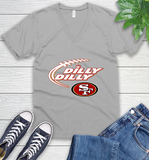NFL San Francisco 49ers Dilly Dilly Football Sports V-Neck T-Shirt 4