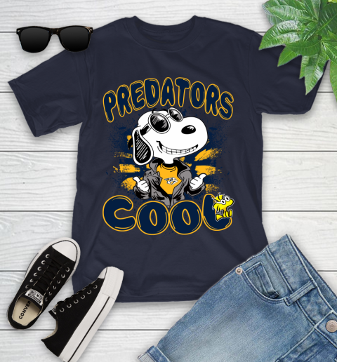 NHL Hockey Nashville Predators Cool Snoopy Shirt Youth T-Shirt 2