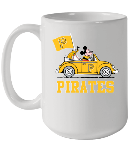 MLB Baseball Pittsburgh Pirates Pluto Mickey Driving Disney Shirt Ceramic Mug 15oz