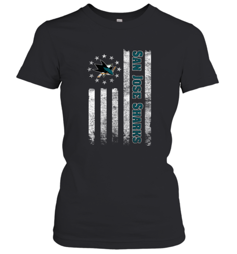 NHL American Flag Hockey Sports San Jose Sharks Women's T-Shirt