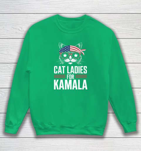 Cat Ladies for Kamala Funny Cat 2024 President Kamala Harris Sweatshirt 4