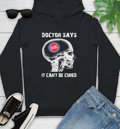 NBA Detroit Pistons Basketball Skull It Can't Be Cured Shirt Youth Hoodie