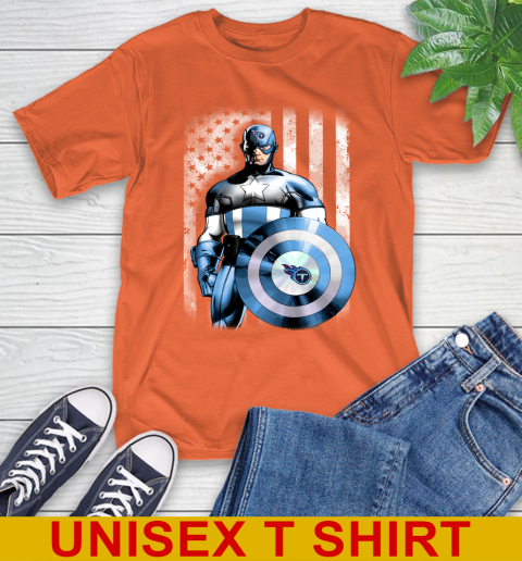 Tennessee Titans NFL Football Captain America Marvel Avengers American Flag Shirt T-Shirt 4