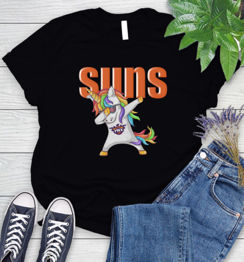 Phoenix Suns NBA Basketball Funny Unicorn Dabbing Sports Women's T-Shirt 2