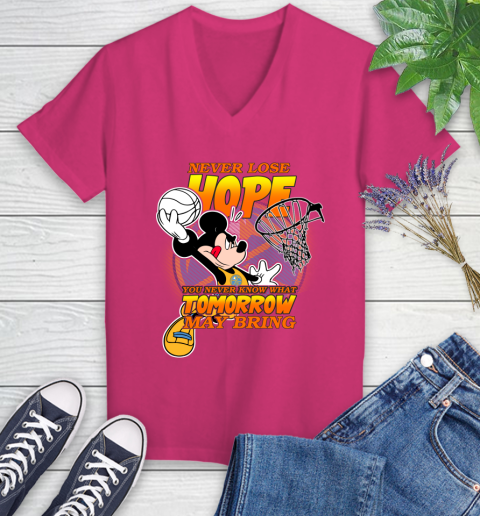 Denver Nuggets NBA Basketball Mickey Disney Never Lose Hope Women's V-Neck T-Shirt 9