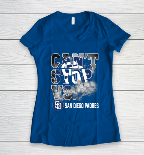 MLB San Diego Padres Baseball Can't Stop Vs Padres Women's V-Neck T-Shirt 7