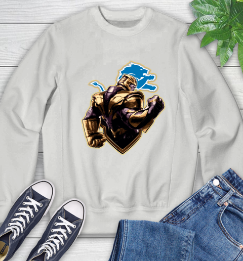 NFL Thanos Avengers Endgame Football Sports Detroit Lions Sweatshirt 5