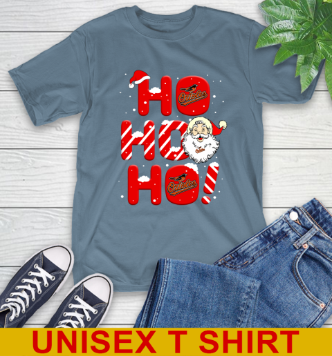Baltimore Orioles MLB Baseball Ho Ho Ho Santa Claus Merry Christmas Shirt T-Shirt 8