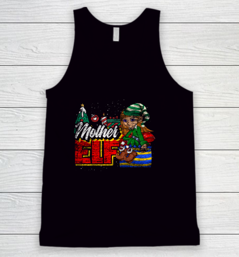 Mother Elf Matching Family Group Christmas Pajama Mommy Tank Top