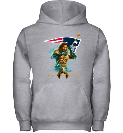 NFL New England Patriots Aquaman DC Football Sports zu4nEOTGRJD youth hoodie 43 95 151514 front sport grey