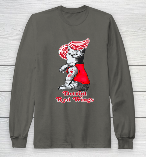 NHL My Cat Loves Detroit Red Wings Hockey Long Sleeve T-Shirt 5
