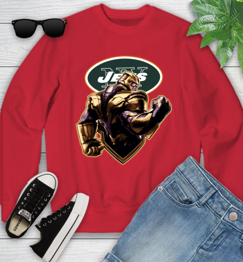 NFL Thanos Avengers Endgame Football Sports New York Jets Youth Sweatshirt 9