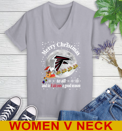 Atlanta Falcons Merry Christmas To All And ToF alcons A Good Season NFL Football Sports Women's V-Neck T-Shirt 4