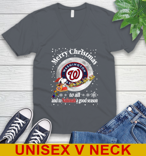 Washington Nationals Merry Christmas To All And To Nationals A Good Season MLB Baseball Sports V-Neck T-Shirt 4