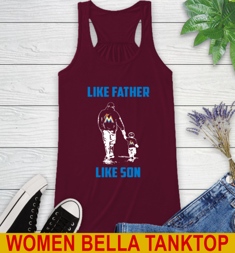 Miami Marlins MLB Baseball Like Father Like Son Sports Racerback Tank 2