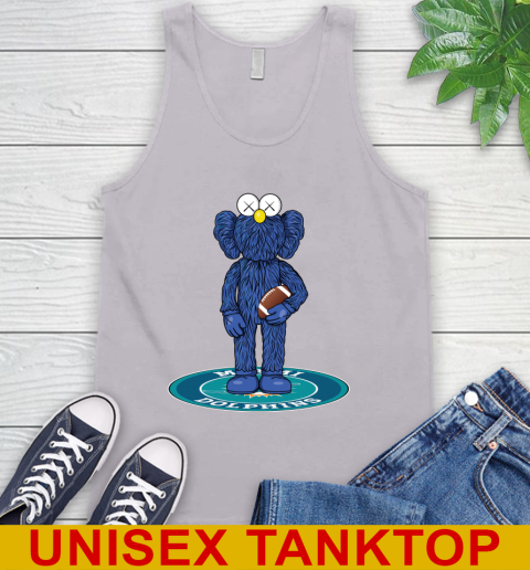 NFL Football Miami Dolphins Kaws Bff Blue Figure Shirt Tank Top 4