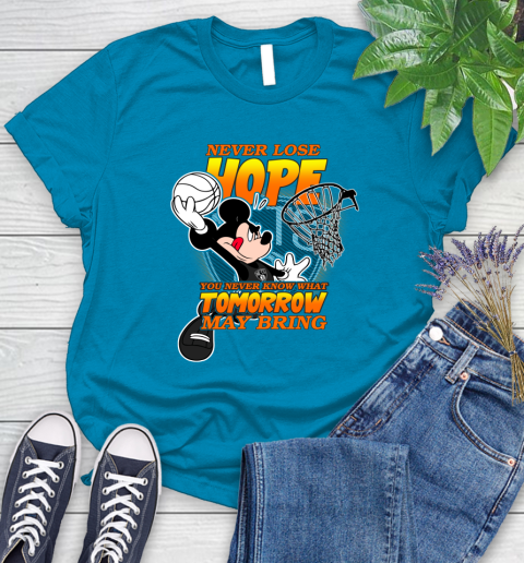 Brooklyn Nets NBA Basketball Mickey Disney Never Lose Hope Women's T-Shirt 10