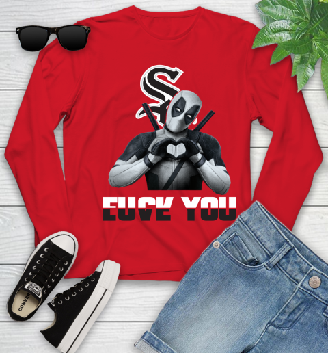 MLB Chicago White Sox Deadpool Love You Fuck You Baseball Sports Youth Long Sleeve 11