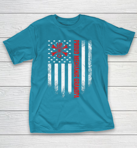 GrandFather gift shirt Vintage USA American Flag Proud Mechanic Grandpa Distressed T Shirt T-Shirt 7