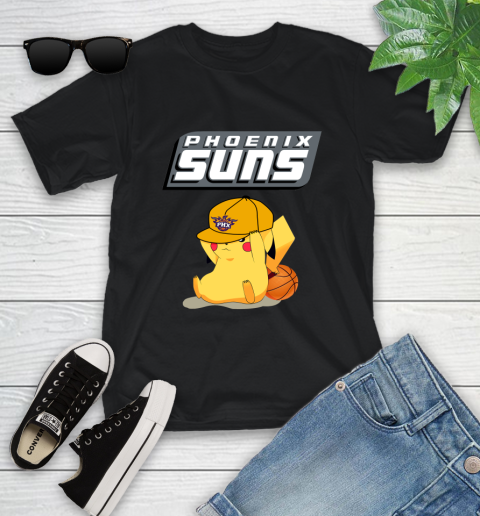 NBA Pikachu Basketball Sports Phoenix Suns Youth T-Shirt 2