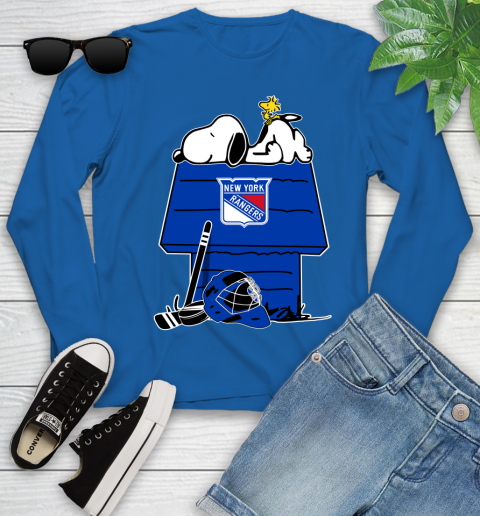 New York Rangers NHL Hockey Snoopy Woodstock The Peanuts Movie Youth Long Sleeve 9