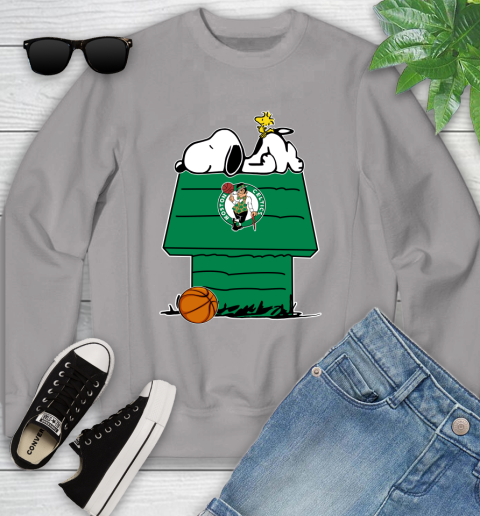 Boston Celtics NBA Basketball Snoopy Woodstock The Peanuts Movie Youth Sweatshirt 4