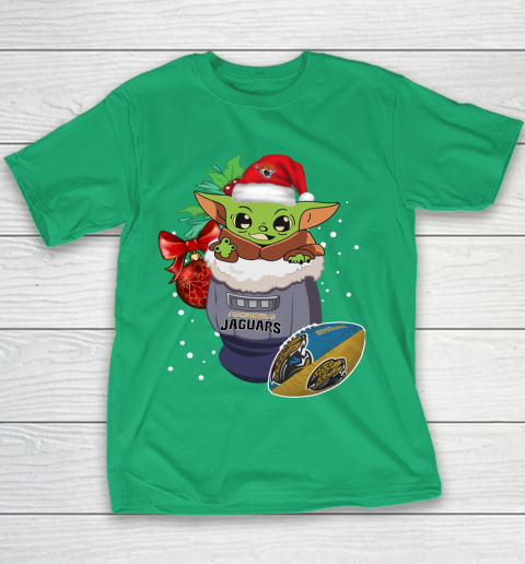 Jacksonville Jaguars Christmas Baby Yoda Star Wars Funny Happy NFL Youth T-Shirt